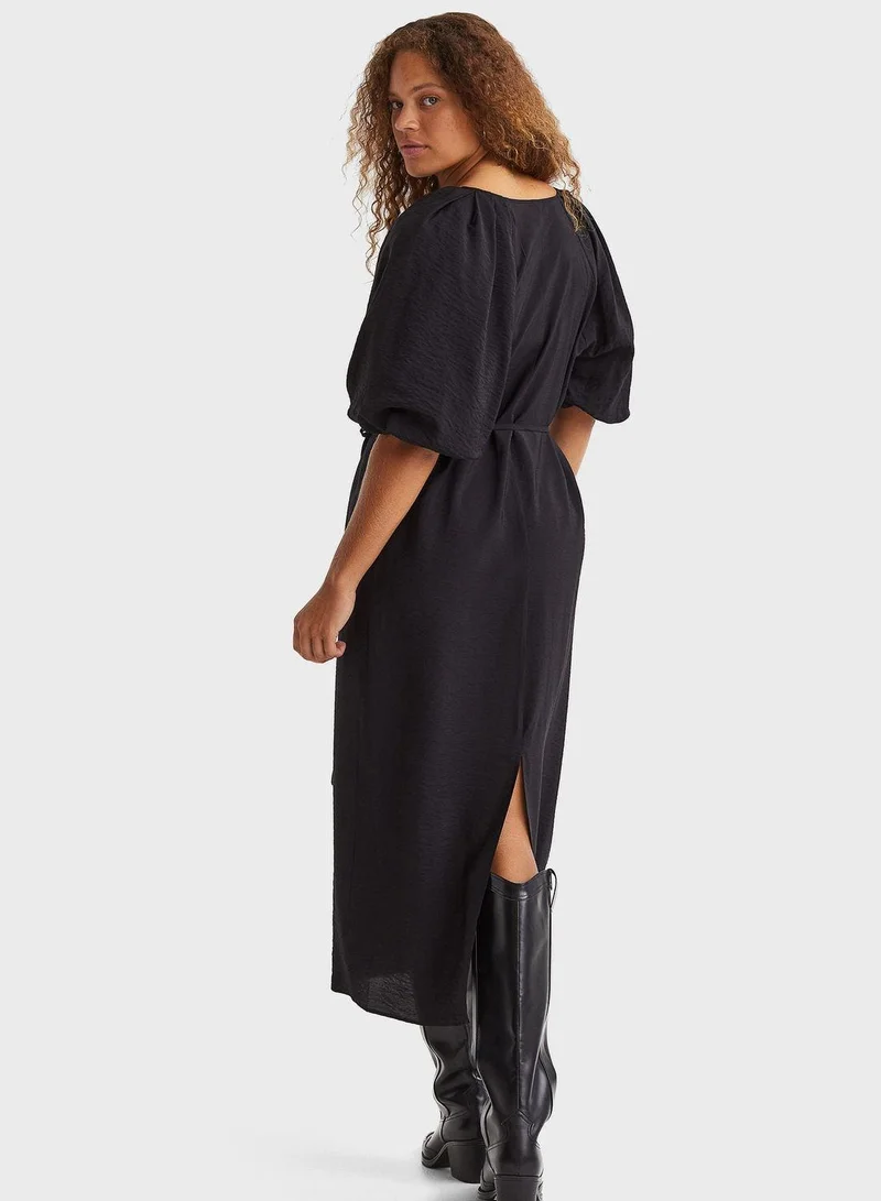 H&M Belted Midi Dress