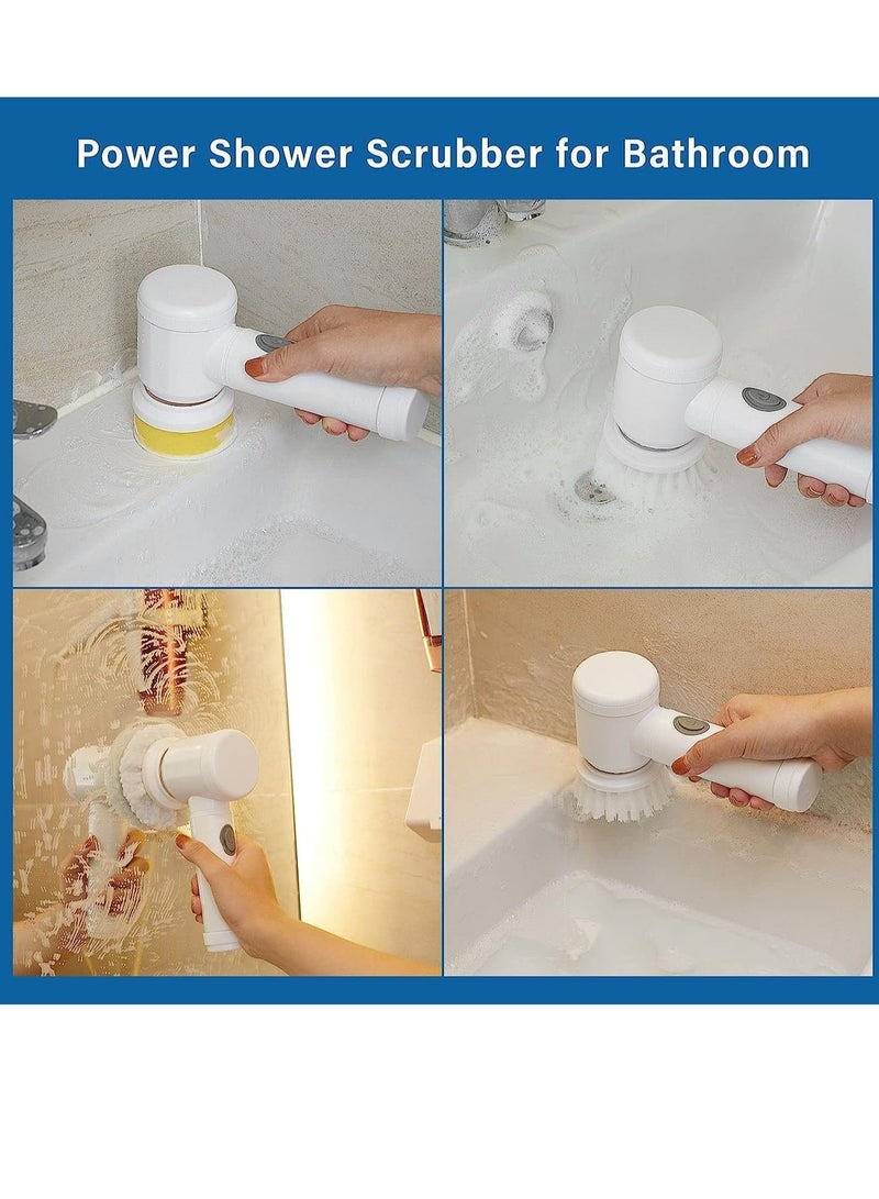ELTRAZONE Electric Spin Scrubber,Electric Cleaning Brush with 3 Brush Heads,Cordless Portable Scrub Brush,Handheld Shower Scrubber Suitable for Bathroom/Tiles/Floor/Bathtub - Image 3