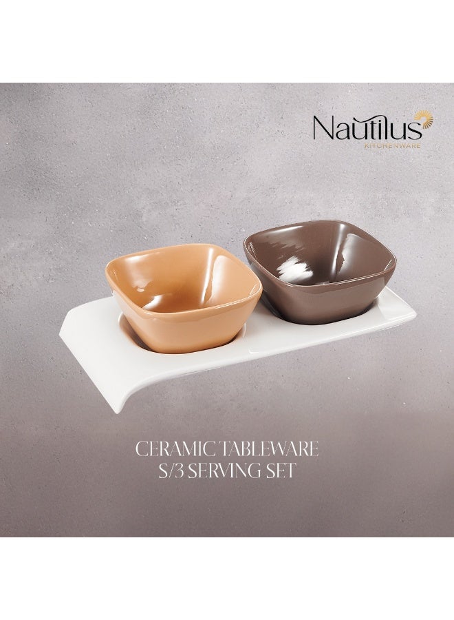NAUTILUS CERAMIC TABLEWARE-S/3 SERVING SETTABLE WARE  CERAMIC - Image 4