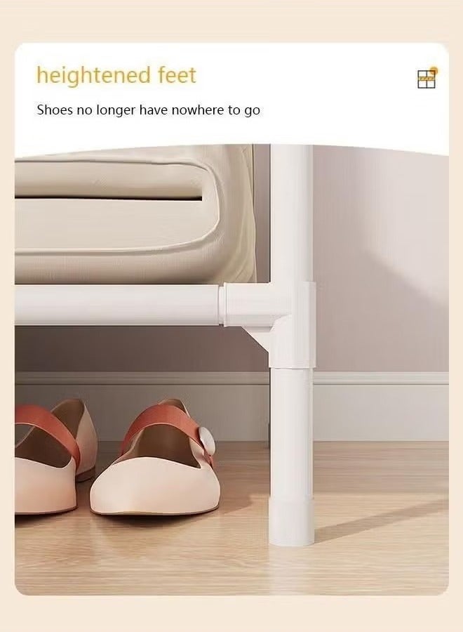 HOMESTAR Portable Wardrobe Storage Closet, Clothes Storage Cabinet with Curtain, Clothes Rack Multi-functional Storage Clothes Hanging Multi-Layer Shelving for Living Room, Bedroom, Clothes Room - Image 5