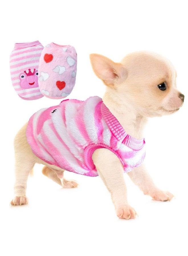 ملابس كلاب صغيرة من قطعتين - سترة جرو لطيفة من الصوف مقاس XXS (صغير جدًا) - Image 1