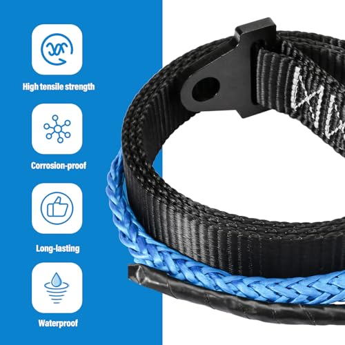SyunsXoon 64in Plow Strap fit for ATV UTV Winch, Heavy Duty Snow Plow Lift Strap Use with Standard or Wide Winches - Image 4