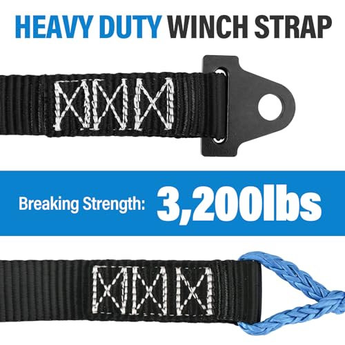 SyunsXoon 64in Plow Strap fit for ATV UTV Winch, Heavy Duty Snow Plow Lift Strap Use with Standard or Wide Winches - Image 3