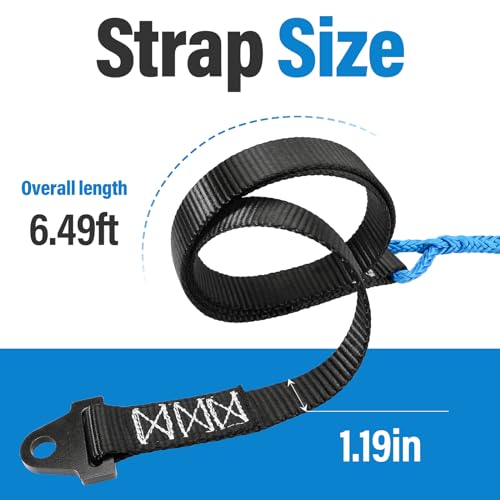 SyunsXoon 64in Plow Strap fit for ATV UTV Winch, Heavy Duty Snow Plow Lift Strap Use with Standard or Wide Winches - Image 2