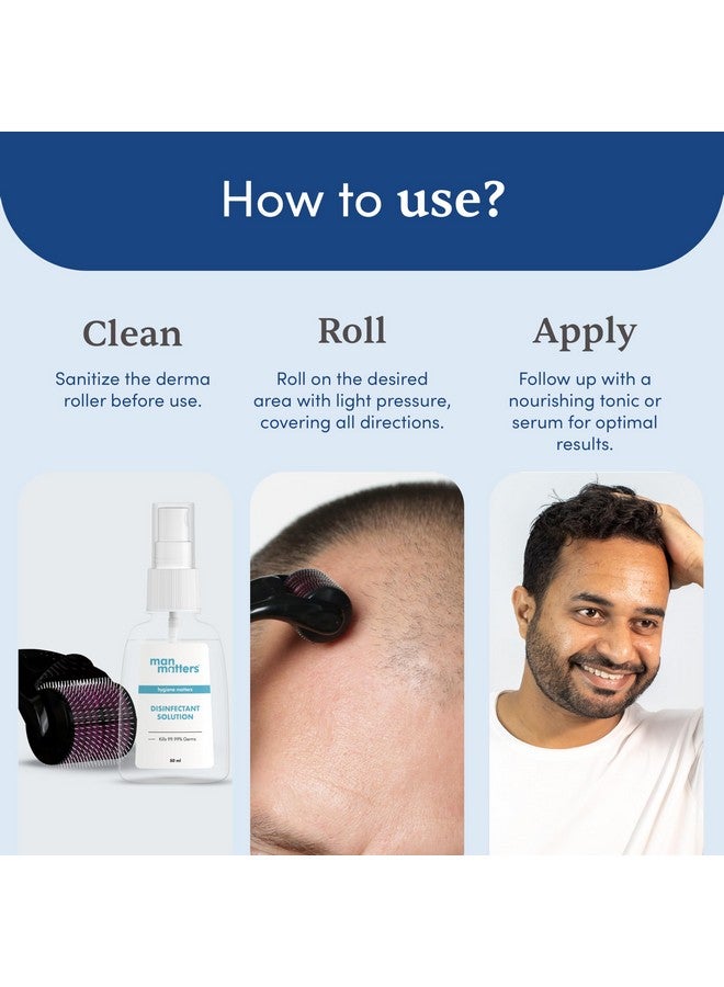 Man Matters Derma Roller with 540 Titanium Alloy Micro Needles 0.5 mm | Reduces Hair Fall | Stimulates Hair Follicles | Safe & Effective | Pack of 2 - Image 4