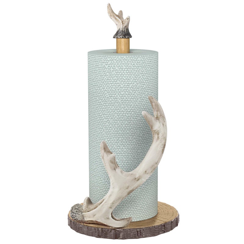 Wuwrll Antler Ridge Paper Towel Holderwith Microfiber Tearable Rags Countertop Paper Towel Holders Vintage Standing Paper Towel Holder for Kitchen Bathroom Table Kitchen Decor 155x65