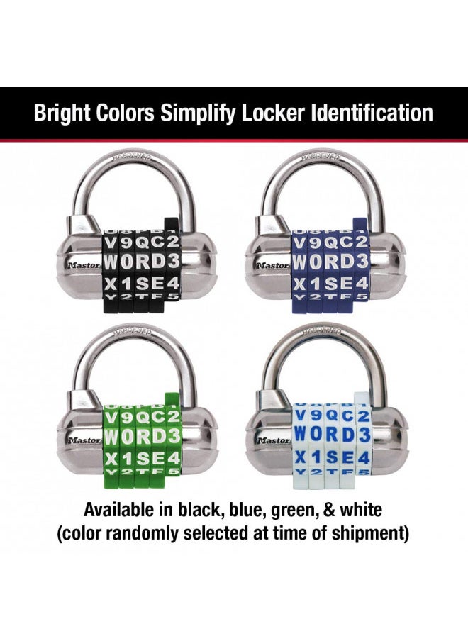 Master Lock - Master Lock Word Combination Lock, Set Your Own Word Lock, Combination Lock for Gym and School Lockers, Colors May Vary, 1534D - Image 1