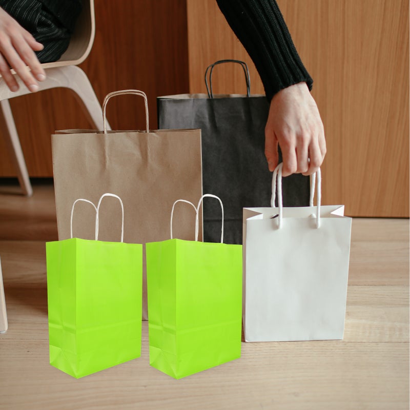 24pcs Bags Party Treat Bags Paper Candy Bags Birthday Party Goodie Bags with Handles - Image 4