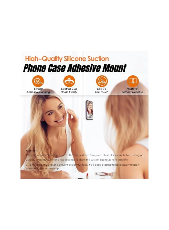 S-TOP 10PCS Silicone Sticky Phone Suction Grip - Non Slip Sticky Phone Grip for Cellphone, Silicon Adhesive Suction Cup Phone Mount, Strong Grip Holder for Selfies & Videos - Image 2