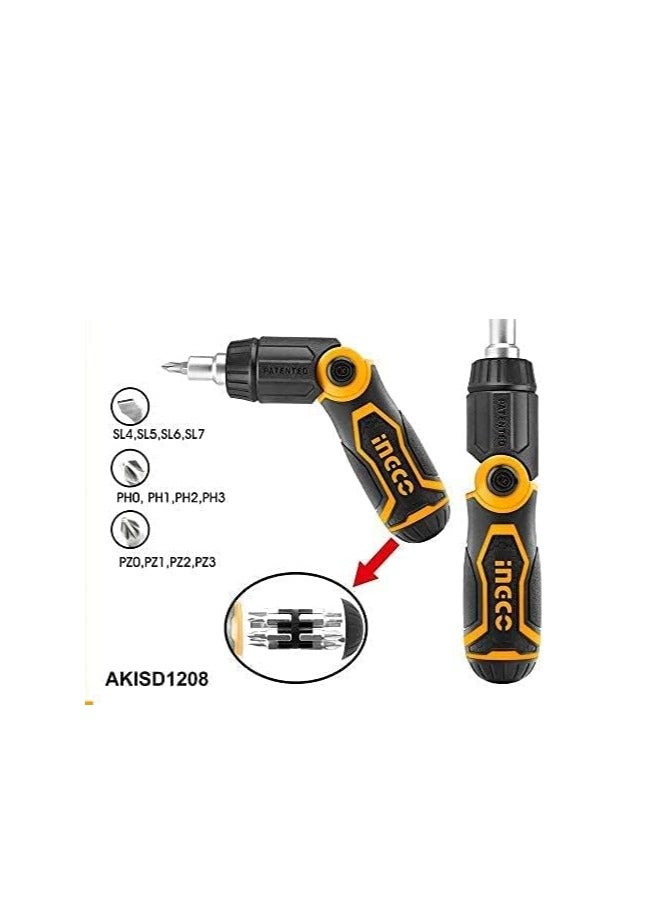 إنجكو مجموعة مفكات برأس قابل للتعديل 13 في 1 من إنكو - AKISD1208 - Image 2