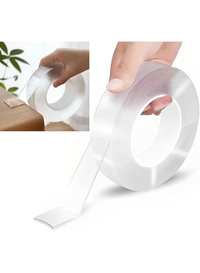 Nano Double-Sided Grip Tape 3cm x 10m x 2mm – Reusable, Removable, Washable Transparent Adhesive Tape for Wall, Home, Office & Car – Strong Heavy-Duty LVY Nano Gel Tape for Multi-Purpose Use