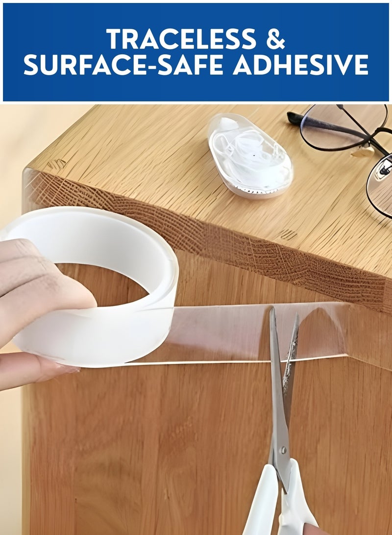 Nano Double-Sided Grip Tape 3cm x 10m x 2mm – Reusable, Removable, Washable Transparent Adhesive Tape for Wall, Home, Office & Car – Strong Heavy-Duty LVY Nano Gel Tape for Multi-Purpose Use - Image 3