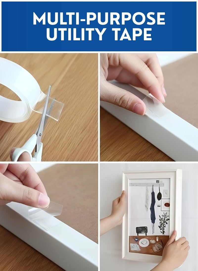 Nano Double-Sided Grip Tape 3cm x 10m x 2mm – Reusable, Removable, Washable Transparent Adhesive Tape for Wall, Home, Office & Car – Strong Heavy-Duty LVY Nano Gel Tape for Multi-Purpose Use - Image 5