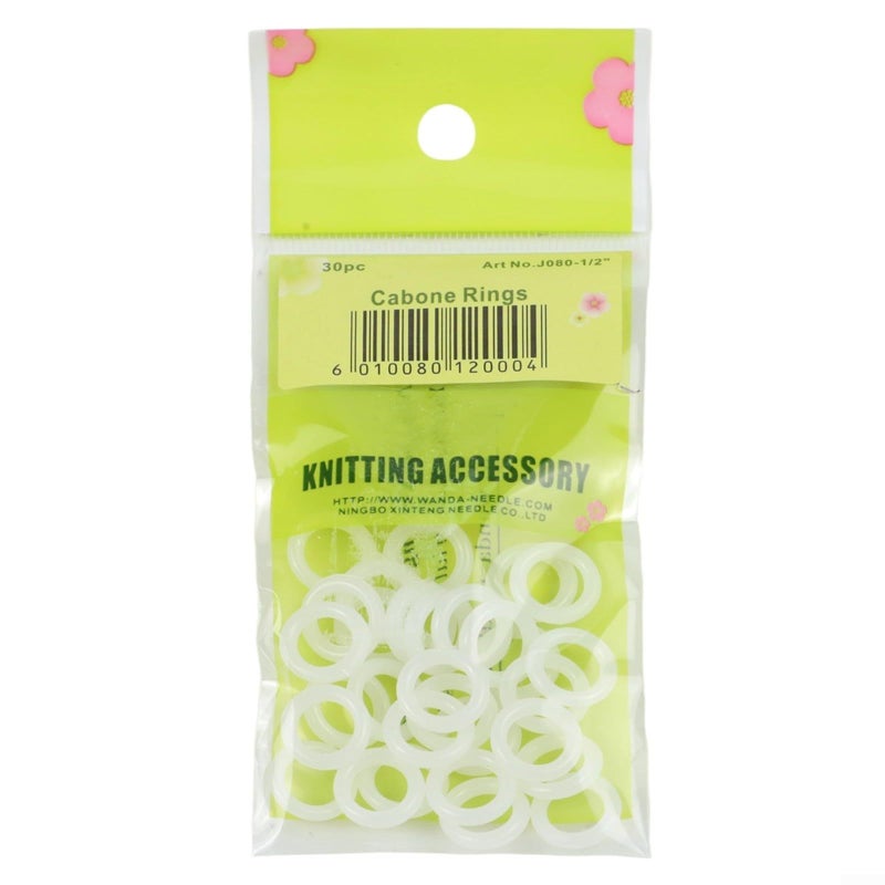 Plastic Crochet Rings Set 12 7mm White For DIY Handbag Backpack Car Seat Decorations - Image 1