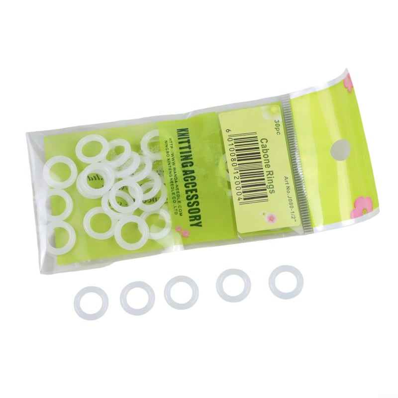 Plastic Crochet Rings Set 12 7mm White For DIY Handbag Backpack Car Seat Decorations - Image 3