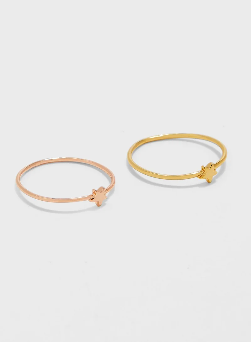 Orelia Multipack Of Tiny Star Rings