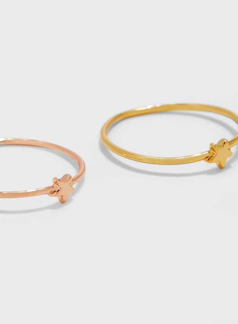 Orelia Multipack Of Tiny Star Rings