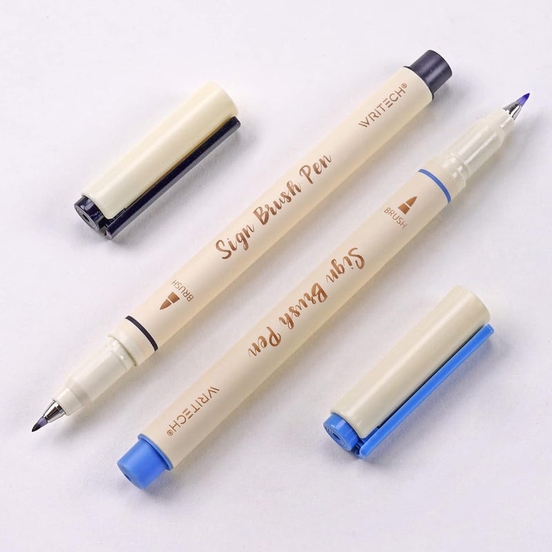 WRITECH Arts Sign Brush Pen Brush Tip Marker Felt Tip Water Based Ink Color Pens 12 Assorted Pastel Colors Great for Lettering, Journaling, Calligraphy (Natural) - Image 4