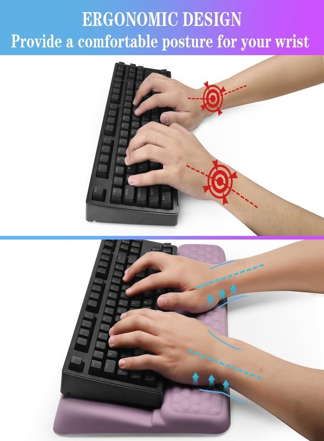 KEPUTAIER Computer Keyboard Stand with Wrist Rest, Ergonomic Tilted Keyboard Holder - Keyboard Riser with Wrist Pad - Keyboard Tray Support for Office Home - Purple - Image 3