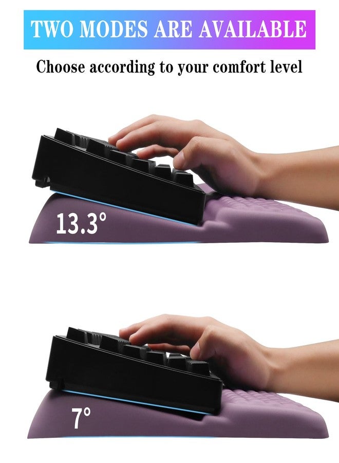KEPUTAIER Computer Keyboard Stand with Wrist Rest, Ergonomic Tilted Keyboard Holder - Keyboard Riser with Wrist Pad - Keyboard Tray Support for Office Home - Purple - Image 2