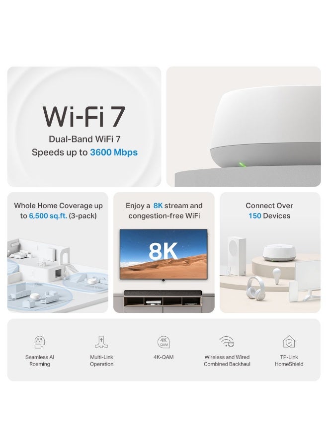 تي بي-لينك تي آي نظام BE3600 للمنزل بالكامل مع شبكة واي فاي 7 - Image 5