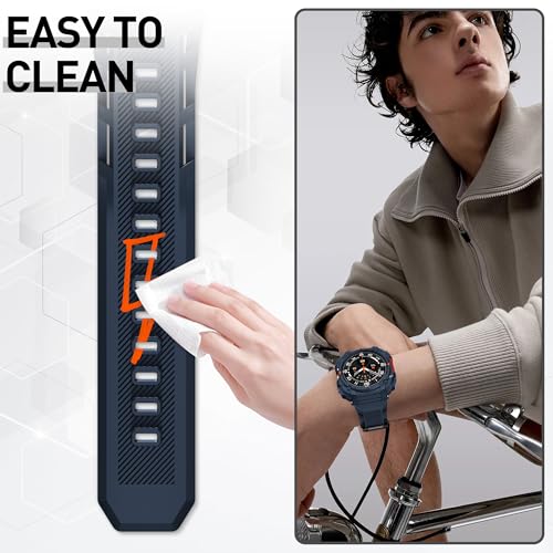 Suoman for Samsung Galaxy Watch 7/8 Ultra 47mm (2024/2025) Case with Band, [No Tempered Glass] Rugged+ All-Round TPE Matte Protective Cover Bumper -Blue - Image 3