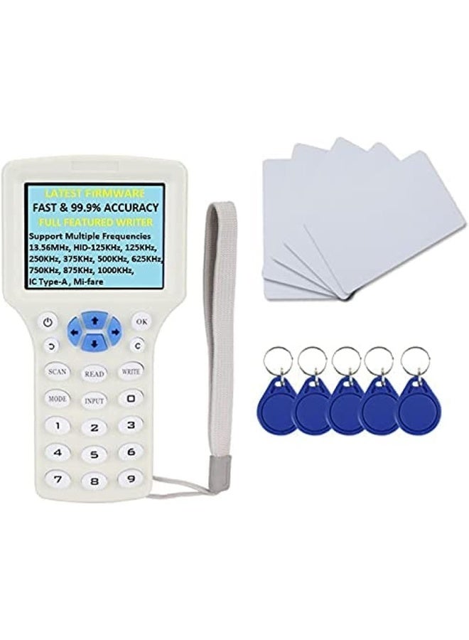 Rubik Advanced RFID Writer Copier for 125Khz IC-Type-A 13.56MHz HID-125KHz IC/ID/HID/UID RFID 10 Frequency Duplicator (Device Bundle with 125KHz Cards & Tags)  - Image 1