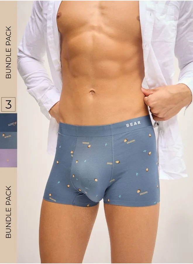 ذا بير هاوس Men’s Boxers (Pack of 3) – Made from Modal Fabric, Soft, Stretchable and Breathable for Maximum Comfort at Work or Home