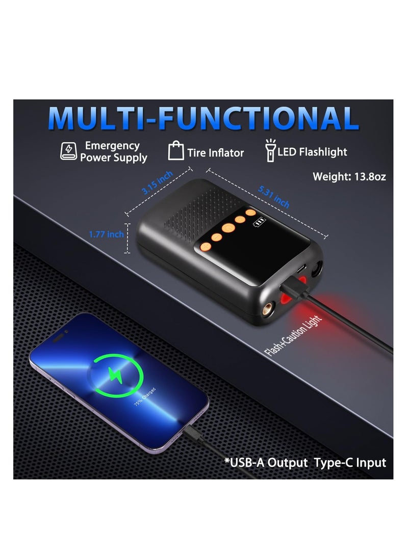 Portable Tire Inflator, Cordless Air Compressor for Car and Bike, Rechargeable Mini Pump with 150 PSI Pressure Gauge, 2X Faster Air Pump for Tires, Ideal for Bicycles and Vehicles. - Image 4