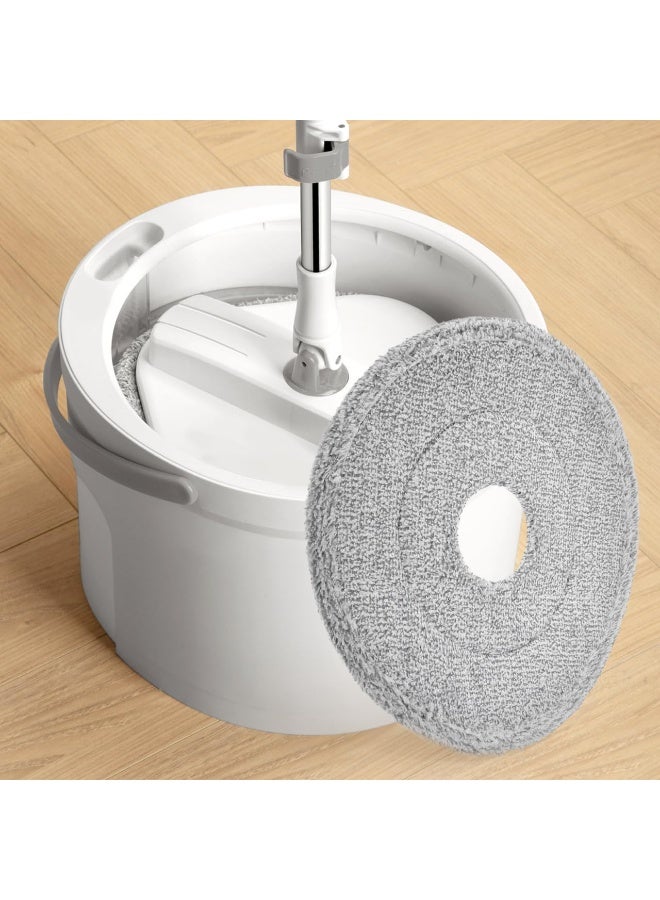 Premium Quality Mop Replacement Heads – Cotton Round Refills for Wet and Dry Cleaning, Machine Washable Mop Pads for Home Floor, Kitchen, and Tile Cleaning (Grey, 9.65 Inch) Pack of 3 - Image 5