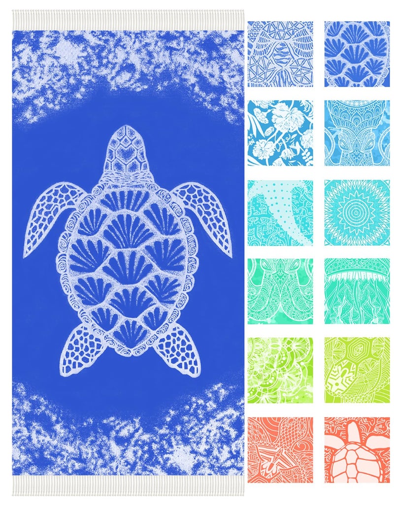 Vikumond Thin Turkish Beach Towel Lightweight Soft Cotton Extra Large XL Oversized Sand Free Sandproof Absorbent Quick Dry Towels Cloud Bath Pool Travel Compact Essentials Accessories for Adult Gifts - Image 1