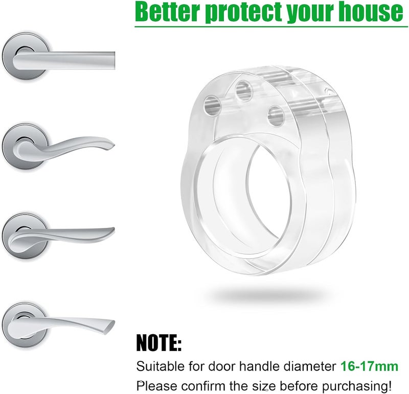 Bolatus 10 Pcs Door Handle Bumpers, PVC Door Handle Guard Transparent Door Handle Protectors to Buffer Walls and Stop Wall Damage (O-Shaped) - Image 3
