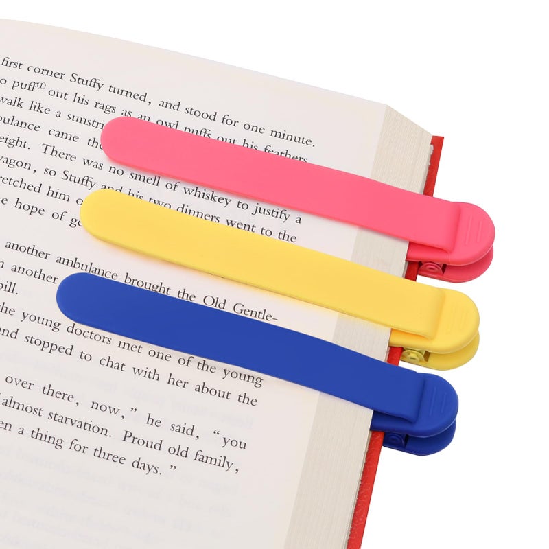 Smuk 3Pcs Silicone Automatic Bookmark  Unique Bookmark Page Keeper For Reading Lovers Women Men Kids Teachers  Book Page Holder Markers Clip Book Marks Reading Accessories Gifts - Image 1
