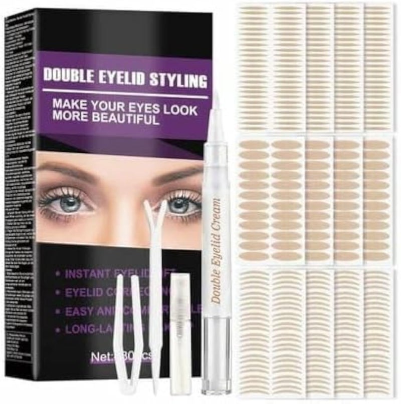 480 Piece Waterproof Double Eyelid Tape with Forked Rod and Tweezers