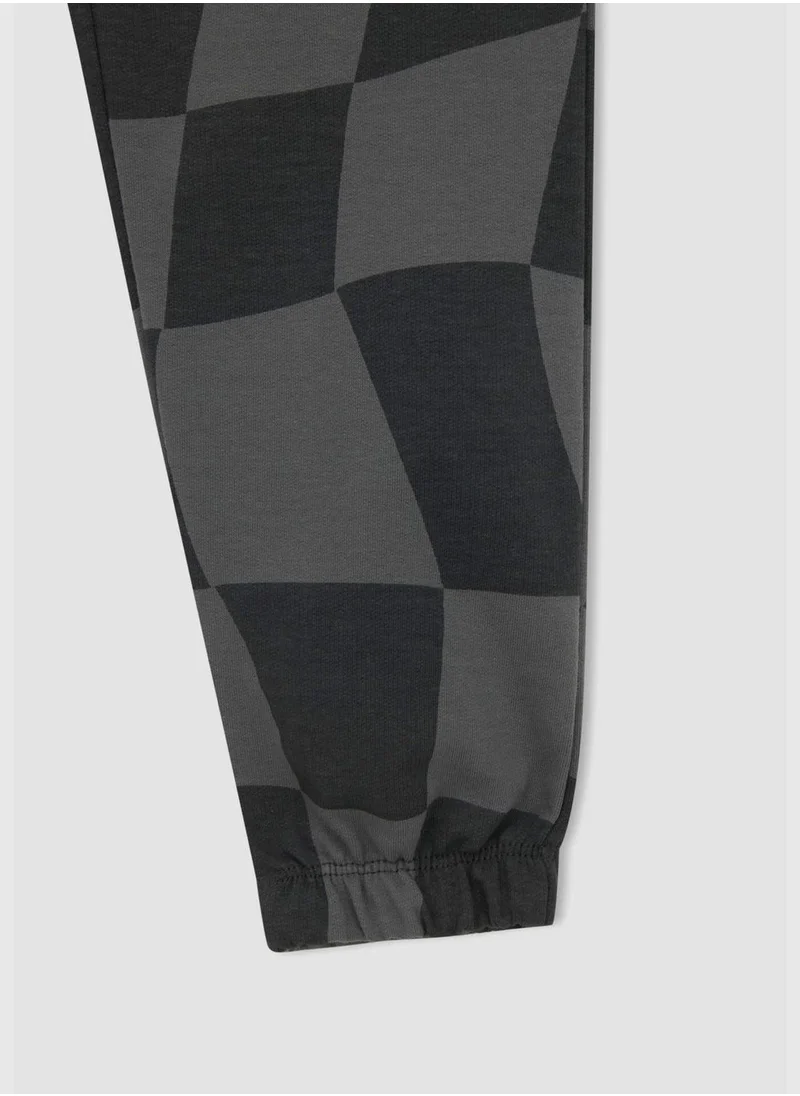 DeFacto Tie Waist Checkers Print Joggers