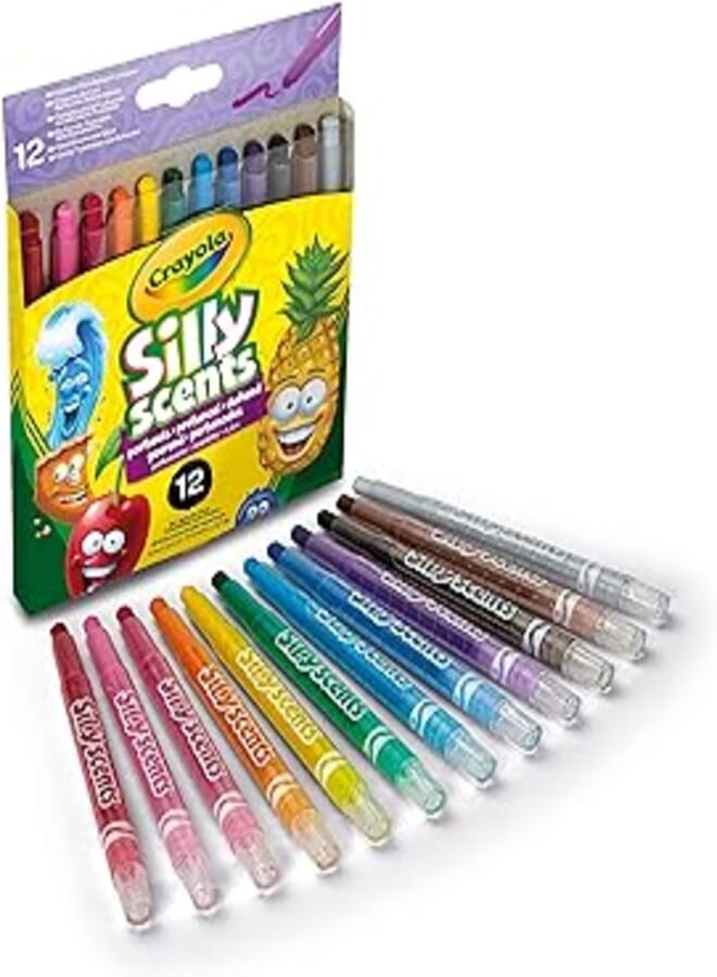 CRAYOLA Silly Scents Mini Twistable Crayons - Assorted Colours (Pack of 12) | So Smelly, You Won't Believe Your Nose! | Ideal for Kids Aged 3+
