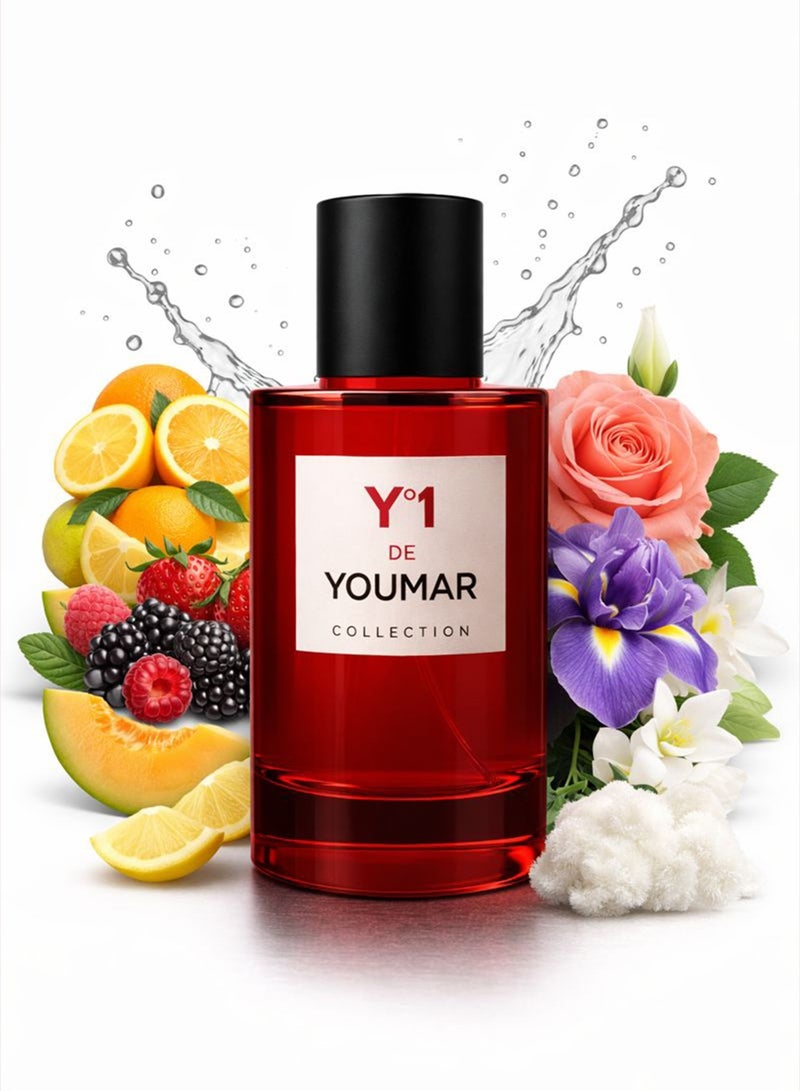 Youmar Collection Y01 No. 0087 Luxury Perfume for Women 100ML – Long-Lasting Rose, Fruity & Musky Fragrance for Everyday Wear - Image 1