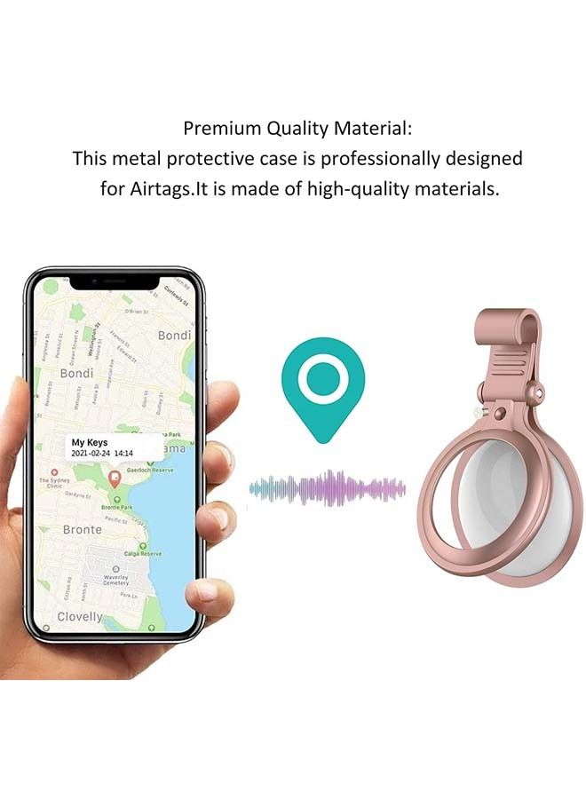 Rock Pow حافظة حماية بلوتوث Air Tag مع غطاء خطاف سلسلة المفاتيح - Image 4
