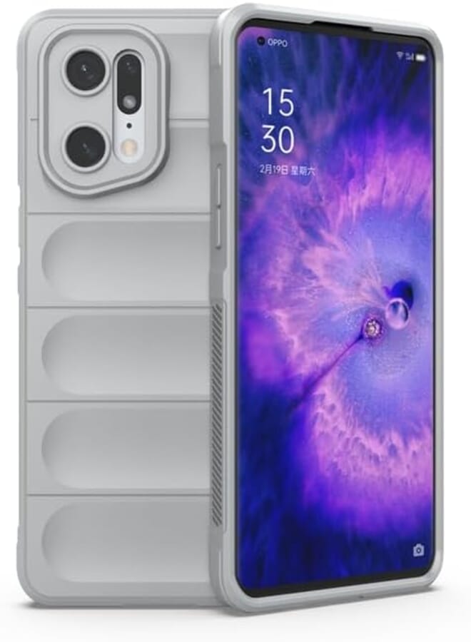 Premium Protection Back Silicone Case Compatible with Oppo Find X5 Pro Magic Shield Shockproof Case with Camera Protection for Oppo Find X5 Pro 5G (light gray)