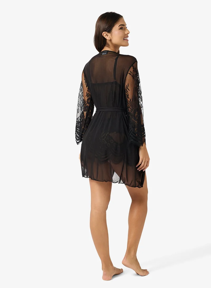 Ginger 2PC Lace Babydoll with Robe Slip