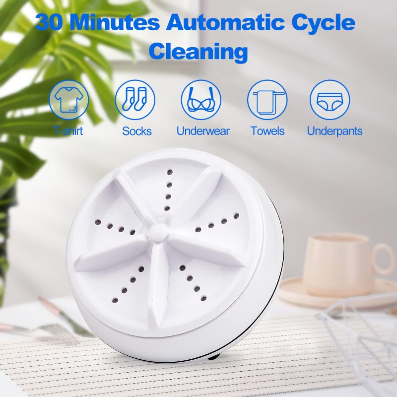 Luxury Stop Portable Washing Machine Mini Washing,Mini Dishwashers Portable Ultrasonic Turbo Disinfection Washing Machine with USB, Suitable for Home, Business, Travel, College Room, RV, Apartment - Image 2