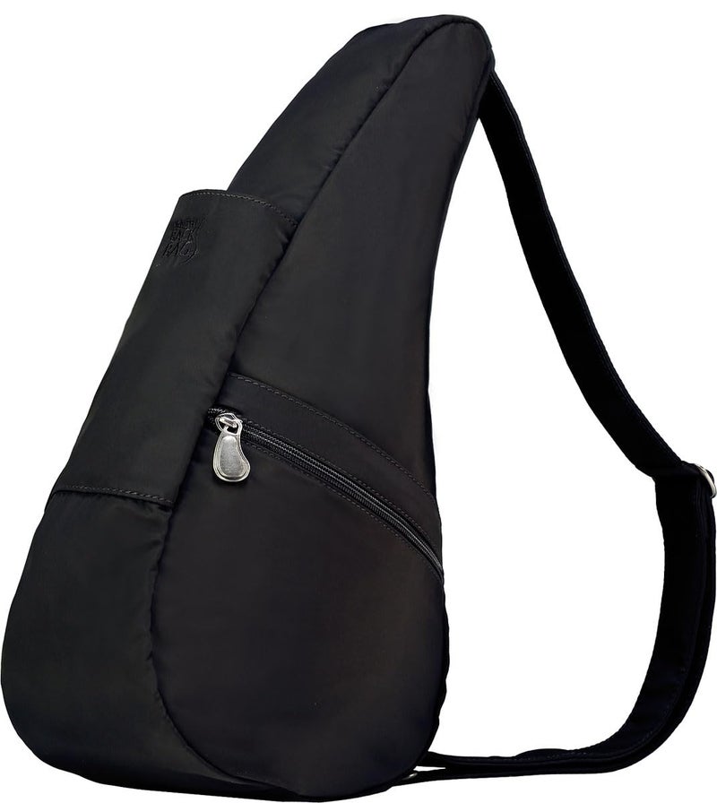 AmeriBag 15" Microfiber Ergonomic Crossbody Sling Healthy Back Bag for Everyday Use, Travel & Walking Comfort (Black) - Image 3