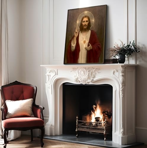 Poster Master Vintage Sacred Heart of Jesus Poster - Retro Jesus Christ Print - Christian Wall Art - Gift for Men & Women - Religious Decor for Living Room, Chapel or Church - 8x10 UNFRAMED Wall Art - Image 4