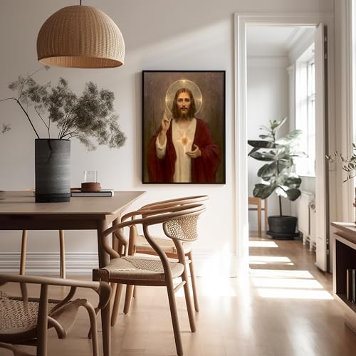 Poster Master Vintage Sacred Heart of Jesus Poster - Retro Jesus Christ Print - Christian Wall Art - Gift for Men & Women - Religious Decor for Living Room, Chapel or Church - 8x10 UNFRAMED Wall Art - Image 5