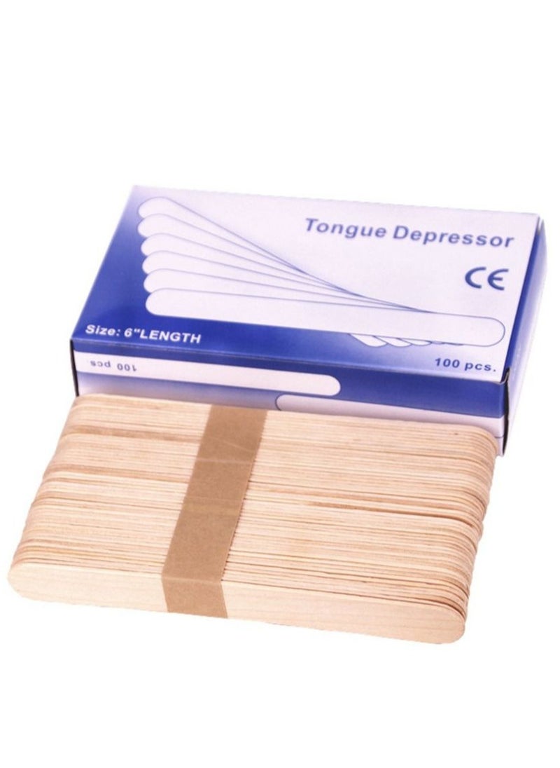 AEENAA 100-Pieces Disposable Wooden Tongue Depressor Waxing Spatula  - Image 1