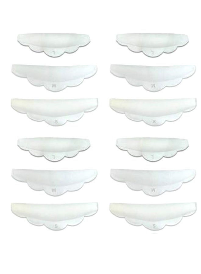 NIBEMINENT 12-Piece Eyelash Lifting Curler Shield Pad Set White - Image 1