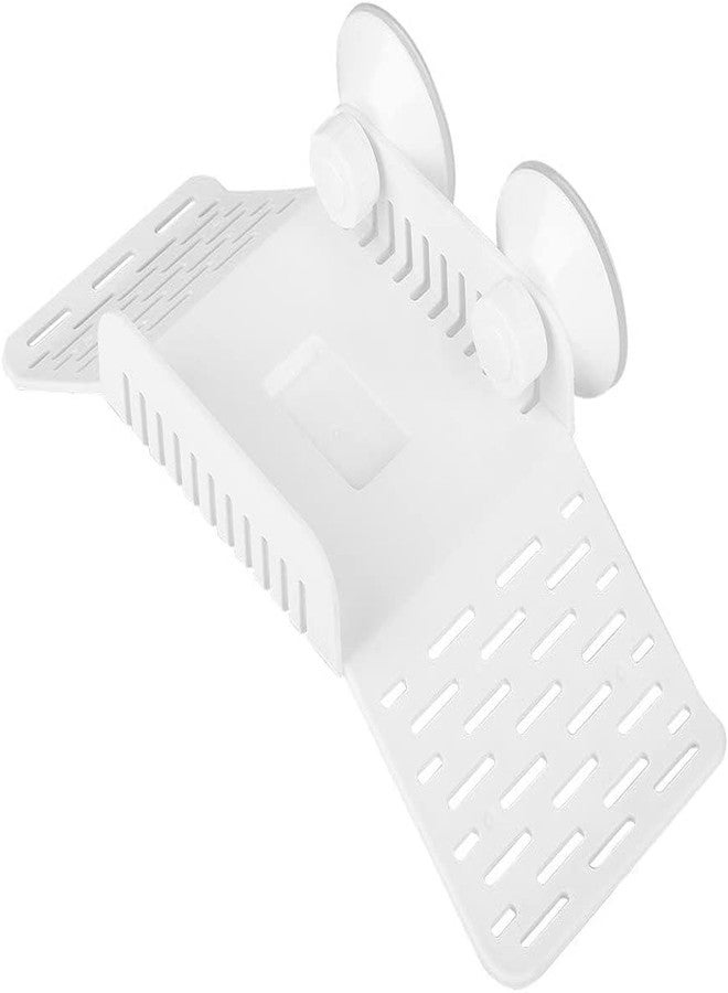 TRADESK Anky Turtle Plastic Ladder Bridge Shape Platform Bask | Aquarium Tank Reptile Turtle Climbing Basking Terrace Floating Platform Dock with Food Plate - (White) - Image 1