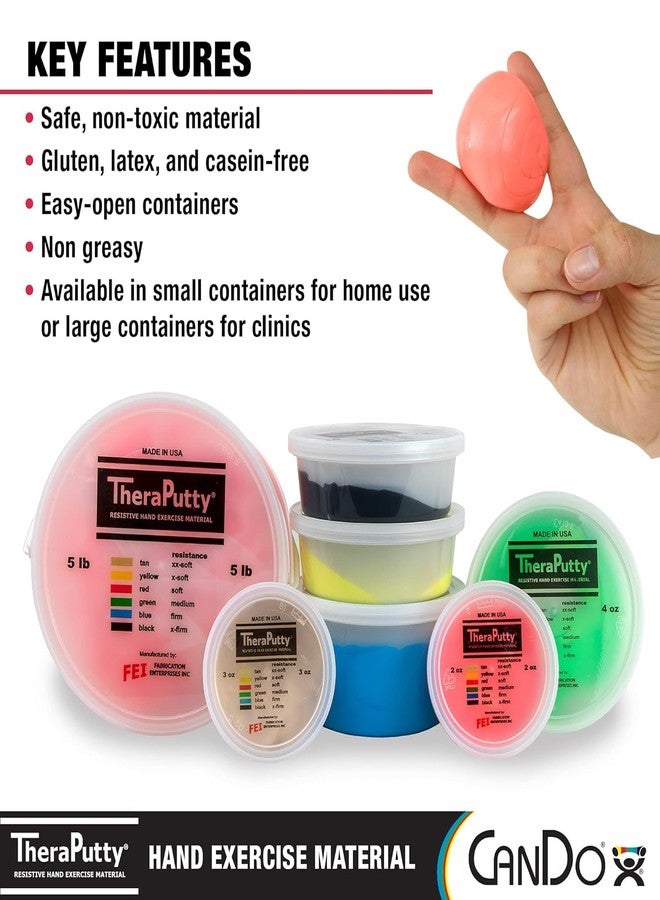CanDo Theraputty Plus Hand Exercise Putty for Rehabilitation, Exercises, Hand Thearpy, Occupational Therapy, Hand Strengthening, Improve Motor Skills, Stress Relief 1-Pound Soft - Image 5