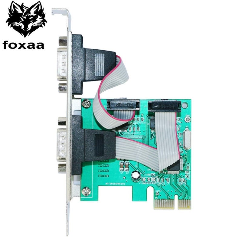 foxaa ELIATER PCIE 2 Port Serial Expansion Card PCI Express to Industrial DB9 RS232 COM Port Adapter WCH382 Chip for Desktop PC with Low Bracket - Image 4