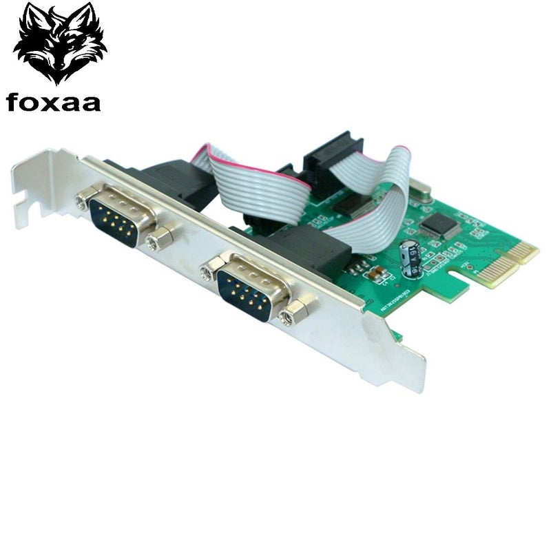 foxaa ELIATER PCIE 2 Port Serial Expansion Card PCI Express to Industrial DB9 RS232 COM Port Adapter WCH382 Chip for Desktop PC with Low Bracket - Image 3